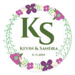 Floral Wreath Classic Round Sticker