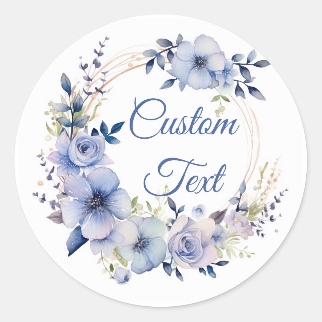 Floral Wreath Classic Round Sticker (Front)