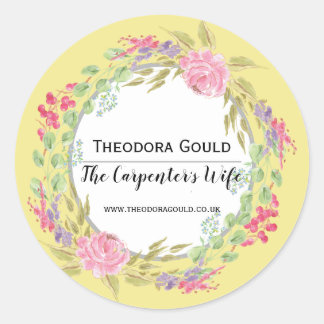 Floral Wreath Classic Round Sticker