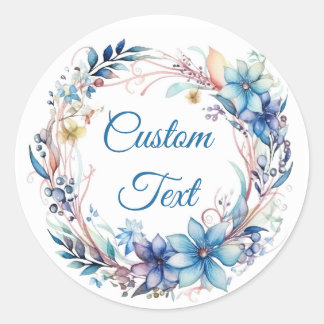 Floral Wreath Classic Round Sticker