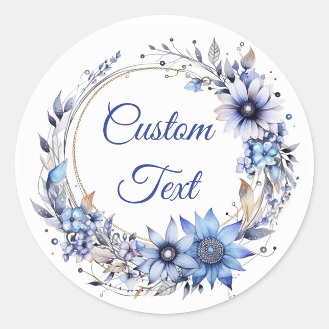 Floral Wreath Classic Round Sticker (Front)