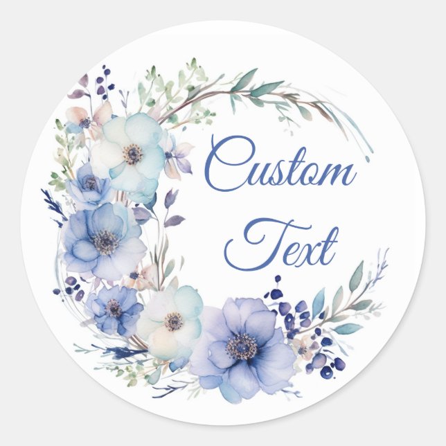 Floral Wreath Classic Round Sticker (Front)