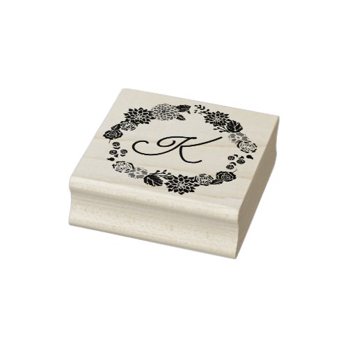 Floral Wreath _ DIY Monogram Rubber Stamp