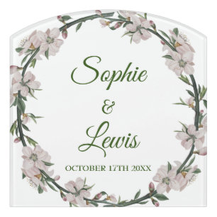 Floral Wreath Door Sign