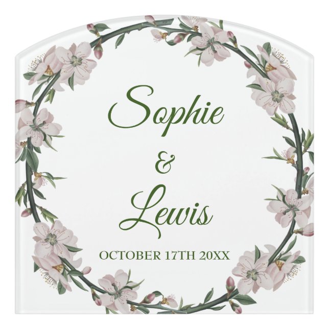 Floral Wreath Door Sign (Contour Front)