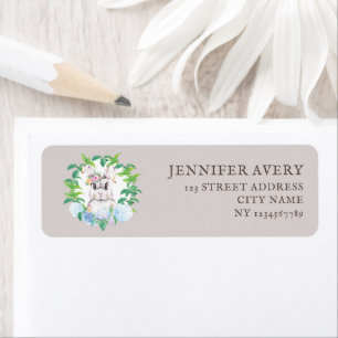 Floral Wreath Easter Address Label