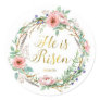 Floral Wreath Easter Christian Bible Scripture Classic Round Sticker