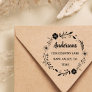 Floral Wreath | Family Name Return Address Rubber Stamp