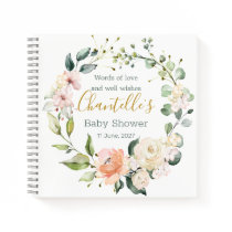 Floral wreath, foliage Baby Shower Guest Book Floral wreath, foliage Baby Shower Guest Book