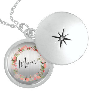Floral Wreath for Mom Locket Necklace