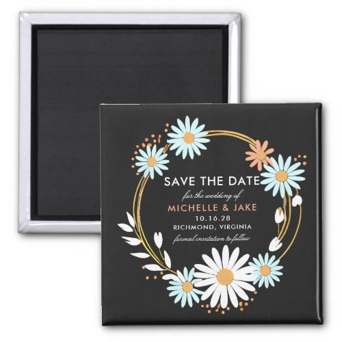 Floral Wreath Fun Save the Date Magnet