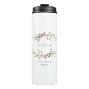 Floral Wreath Garland in Pink Tones for Mohter Thermal Tumbler