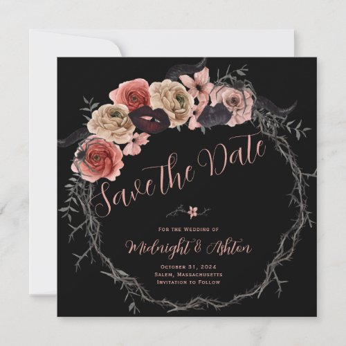 Floral Wreath Gothic Save the Date
