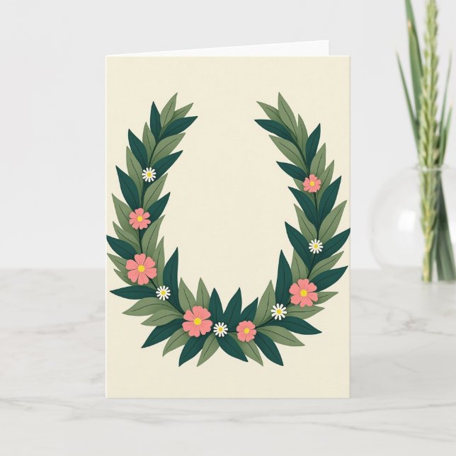 Floral Wreath Greeting Card (Front)