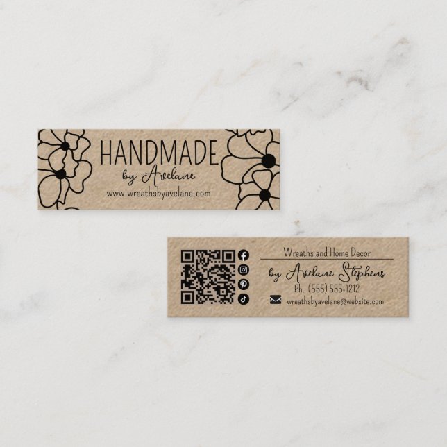 Floral Wreath Handmade | Handcrafted Business Card (Front/Back)