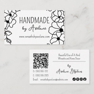 Floral Wreath Handmade Handcrafted Business Card