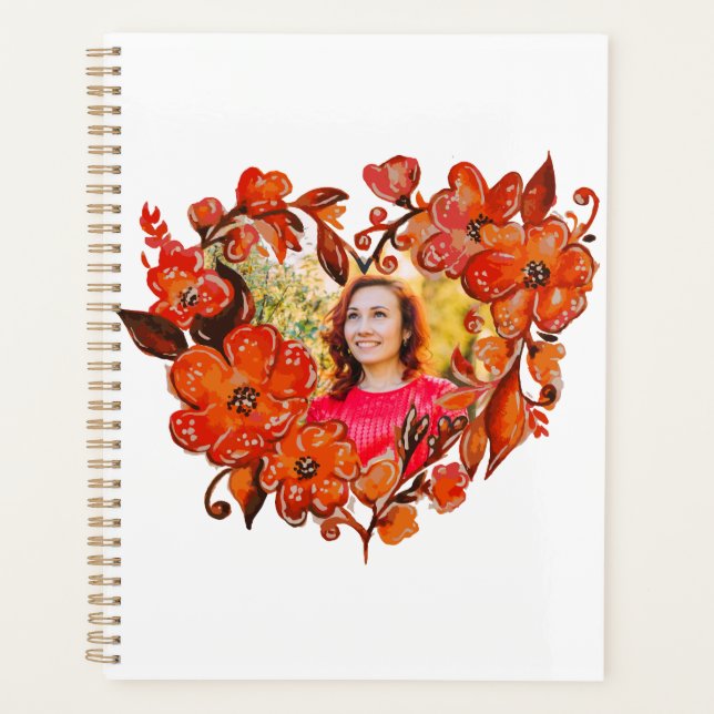 Floral Wreath Heart Photo Planner (Front)