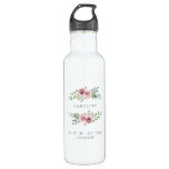 Floral Wreath in Pink Tones for Mother of Groom Stainless Steel Water Bottle