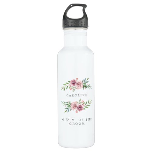 Floral Wreath in Pink Tones for Mother of Groom Stainless Steel Water Bottle