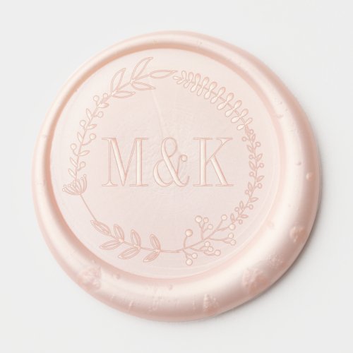 Floral Wreath Initials Wax Seal Sticker