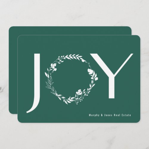 Floral Wreath Joy Branded Logo Corporate Christmas Invitation