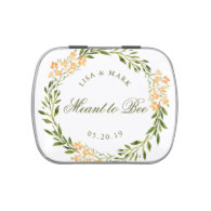 Floral Wreath Meant to Bee Wedding Favor Candy Tin