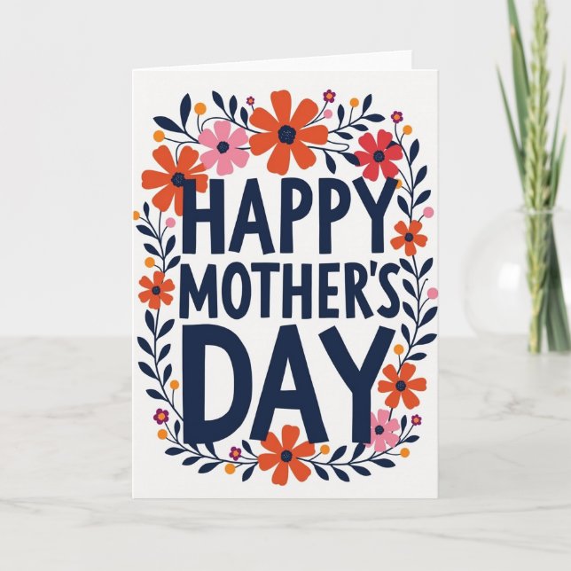 Floral Wreath Message Card (Front)
