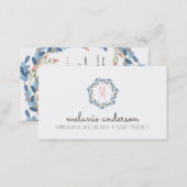 Floral Wreath Monogram Business Card (Front/Back)