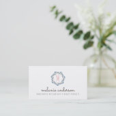 Floral Wreath Monogram Business Card (Standing Front)