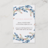 Floral Wreath Monogram Business Card (Back)