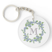 Floral Wreath Monogram Keychain