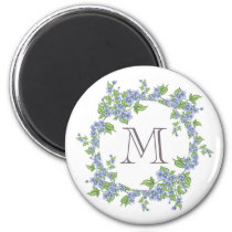 Floral Wreath Monogram Magnet