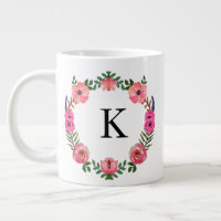 Floral Wreath Monogram Mug