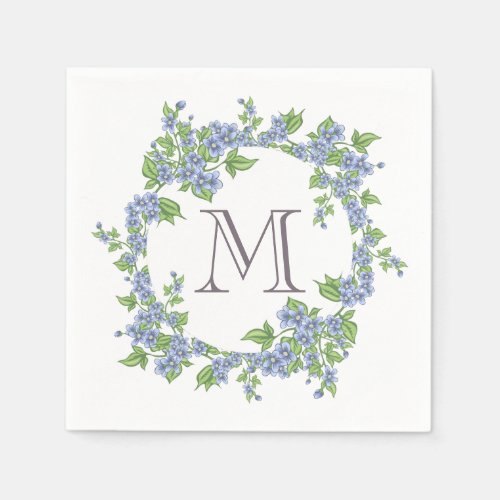 Floral Wreath Monogram Napkins