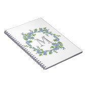 Floral Wreath Monogram Notebook (Right Side)