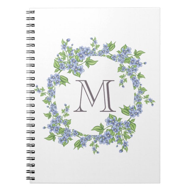 Floral Wreath Monogram Notebook (Front)