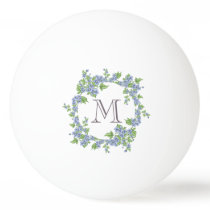 Floral Wreath Monogram Ping Pong Ball