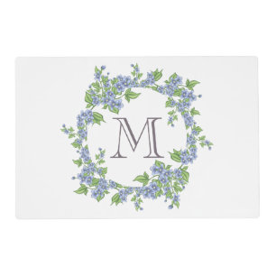 Floral Wreath Monogram Placemat