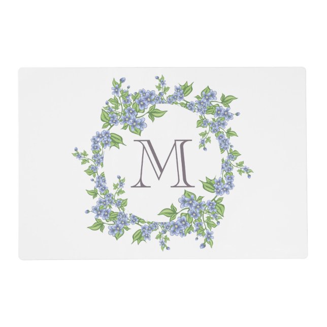 Floral Wreath Monogram Placemat (Front)
