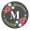 Floral Wreath Monogram Sticker - Gray