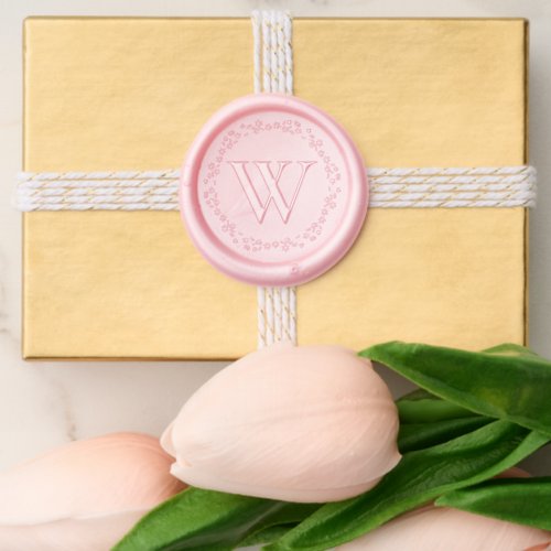 Floral Wreath Monogram Wedding Wax Seal Sticker