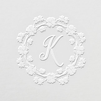 Floral Wreath Monogrammed Embosser