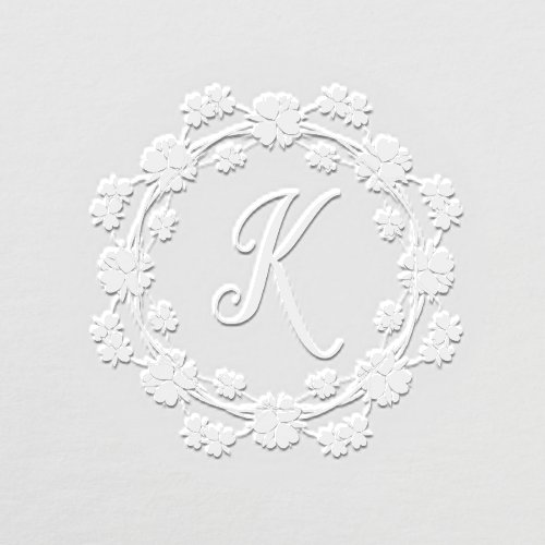 Floral Wreath Monogrammed Embosser