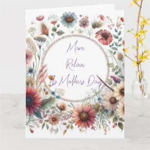 Floral wreath Mother’s Day Message. Card