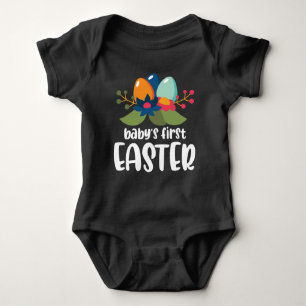 Floral Wreath of Eggs Baby's First Easter Newborn Baby Bodysuit