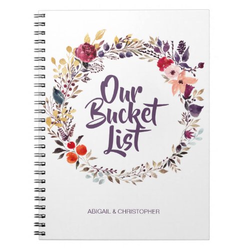 Floral Wreath Our Bucket List Keepsake Journal