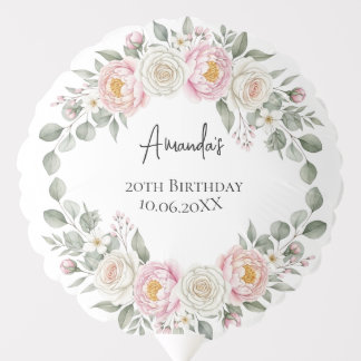 Floral Wreath Personalized Birthday Balloon