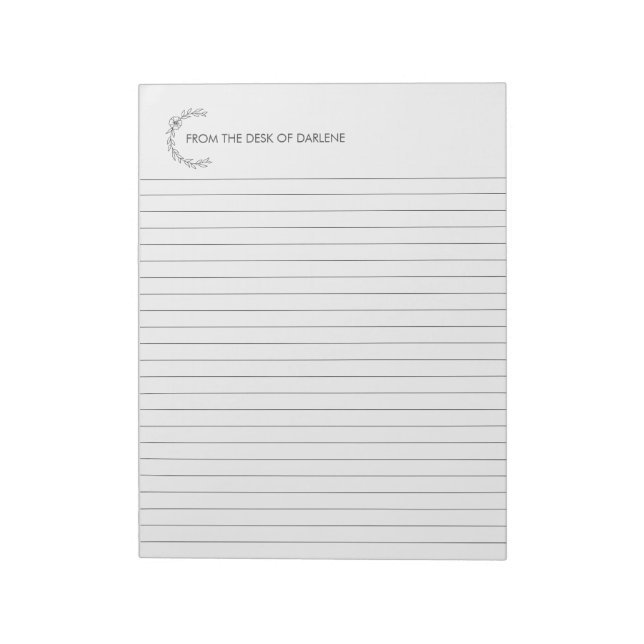 Floral Wreath Personalized Notepad (Rotated)