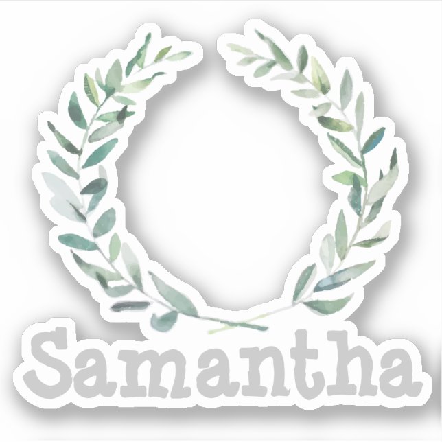 Floral wreath personalized sticker (Front)