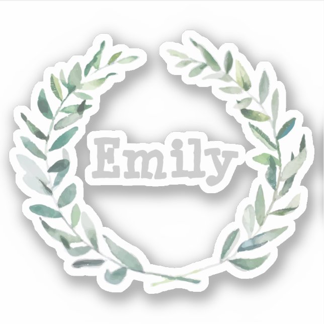 Floral wreath personalized sticker (Front)